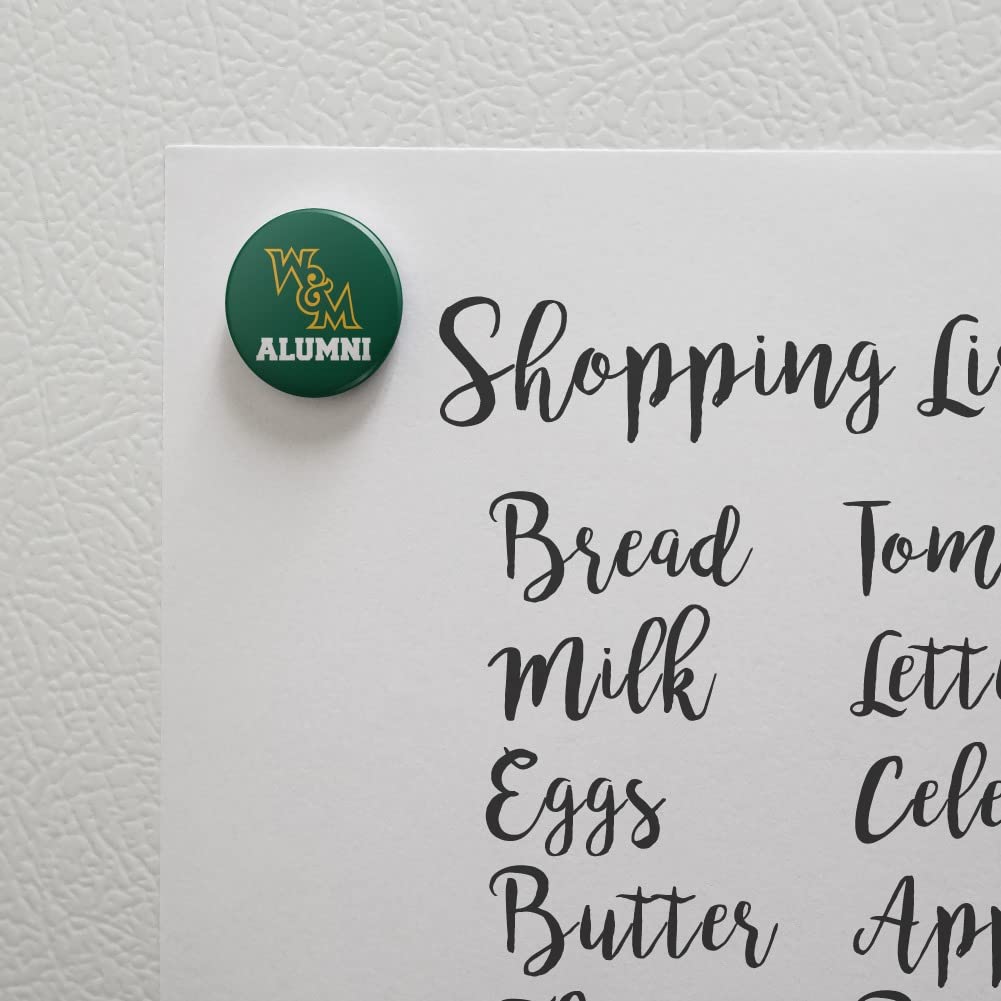 William & Mary Alumni Kitchen Refrigerator Magnet - Decorative College Pride Button for Fridge, Locker & Office - Perfect for Alumni Gifts & School Spirit Decor