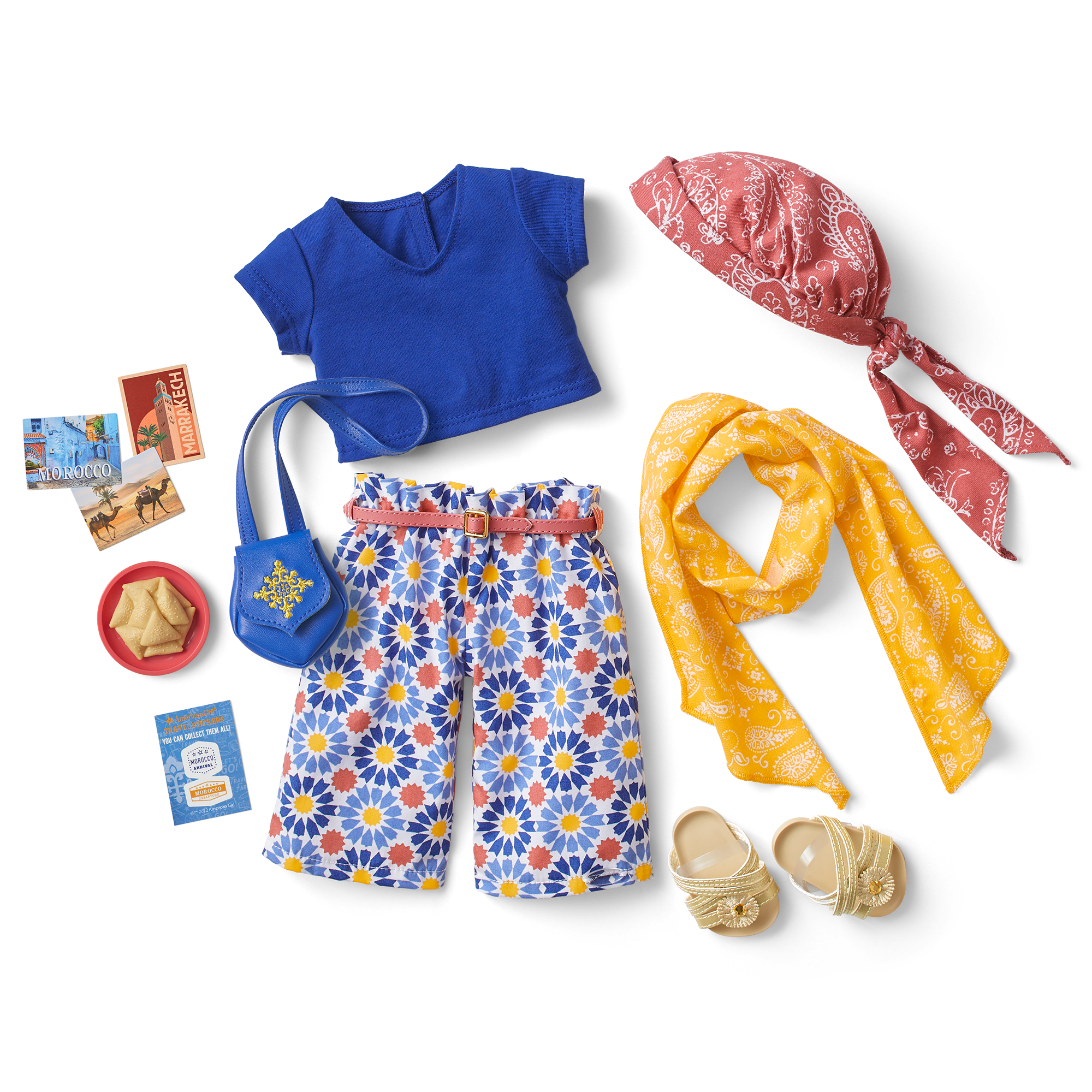 Moroccan Travel Souvenir Set for 18 Inch Dolls - Authentic Miniature Accessories for Dollhouse & Playtime