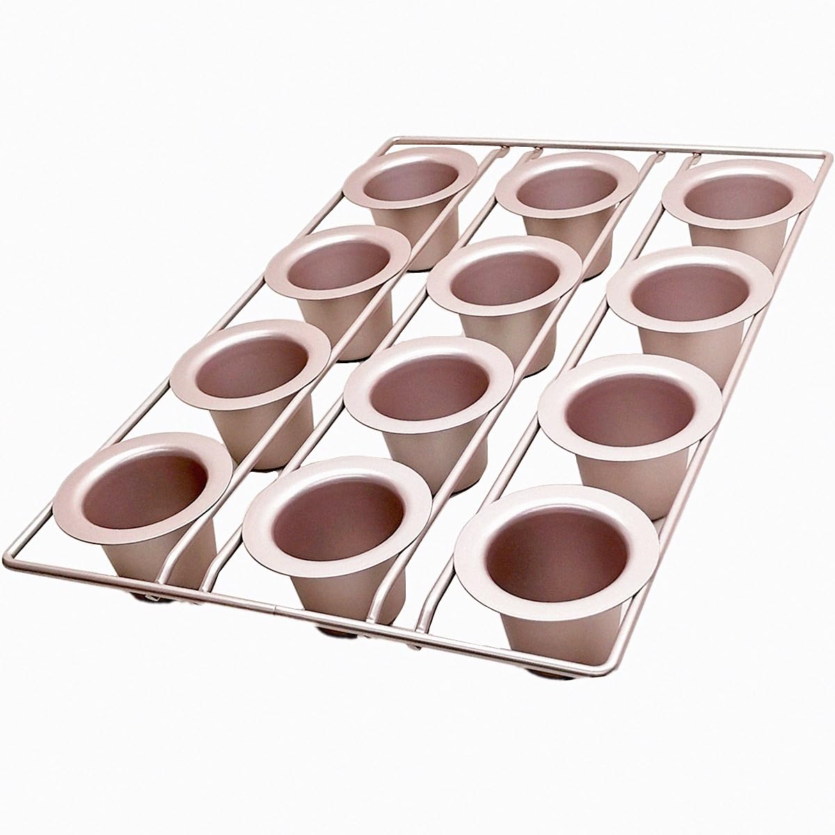 12-Cavity Non-Stick Popover Pan - Yorkshire Pudding, Muffin & Cupcake Baking Mold for Oven - Premium Champagne Gold Bakeware - Perfect for Holiday Baking, Brunch & Party Desserts