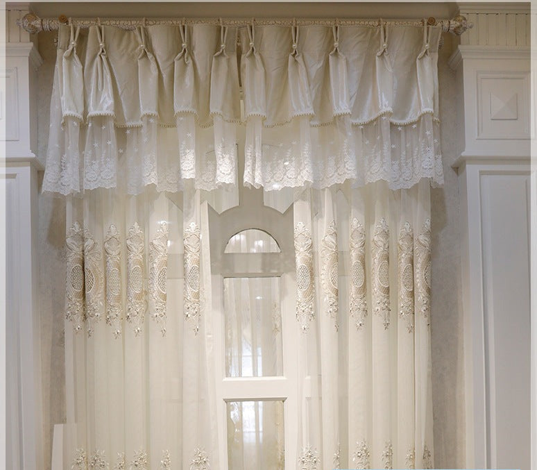 Annapolis Elegant Sheer Tier Valance - Pearl White Window Curtain for Living Room, Bedroom & Kitchen Decor