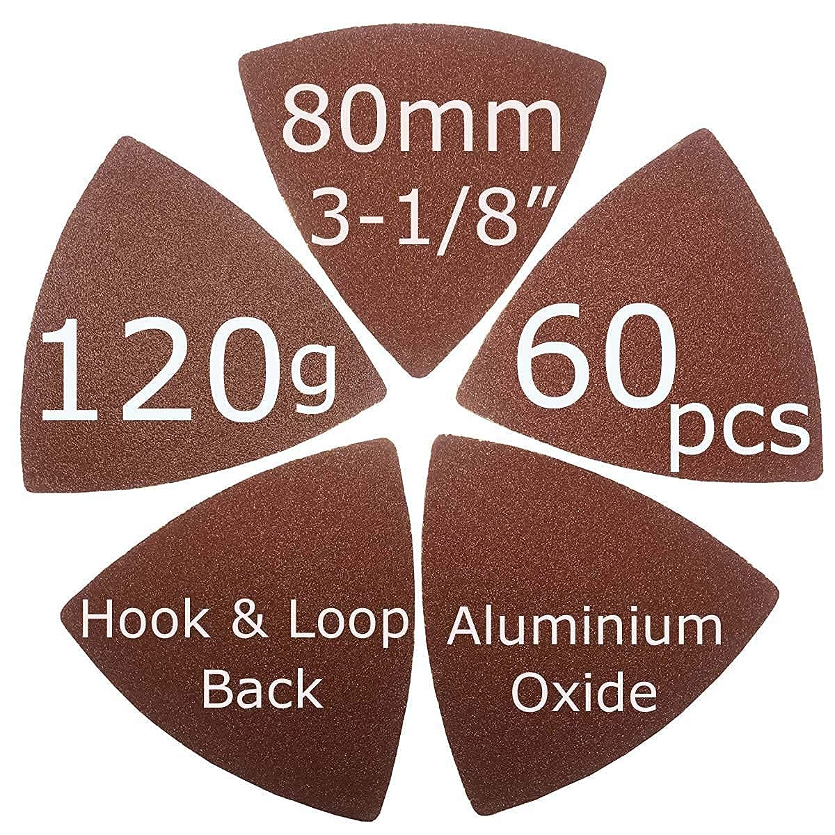 XXGO 240-Piece 3-1/8 Inch (80mm) Triangular Oscillating Tool Sanding Pads Kit - 60/80/120/240 Grits Sandpaper for Wood, Metal & Drywall - Perfect for Sanding, Polishing & Surface Prep (XGM0306)
