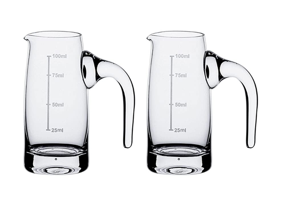 2-Piece Glass Creamer Pitcher Set - 100ml Milk & Sauce Serving Jug with Measurement Scale - Perfect for Coffee, Tea, and Dessert Presentation