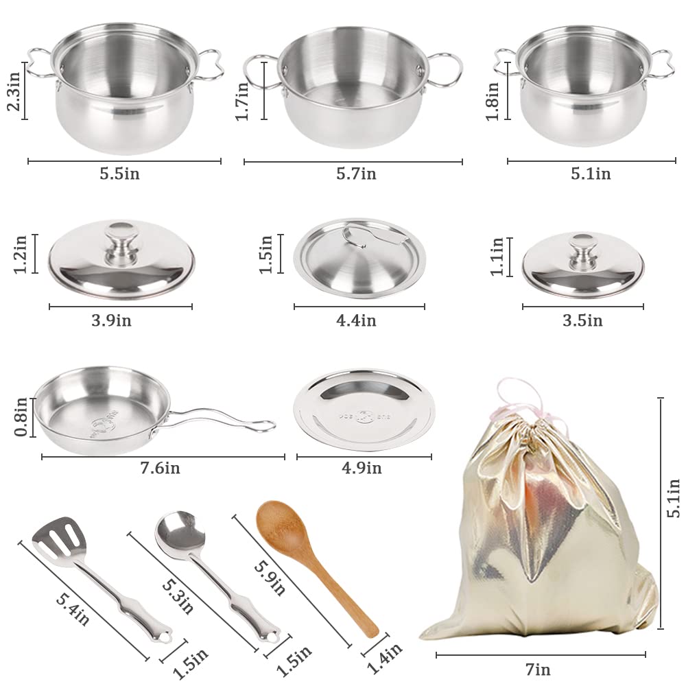 **Pretend Play Kitchen Toy Set with Stainless Steel Cookware, Pots & Pans - Realistic Cooking Utensils for Kids - Perfect for Toddlers & Preschoolers (Boys & Girls) - Ideal for Role-Playing, Birthday Gifts & Early Learning Fun**