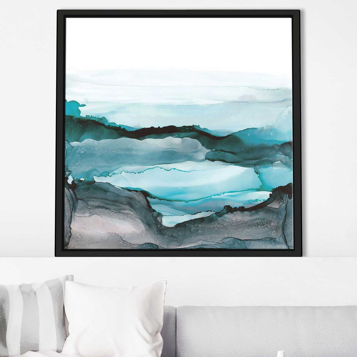 Aquascape II Print on Floating Canvas - Modern Wall Art for Living Room, Bedroom & Office Decor