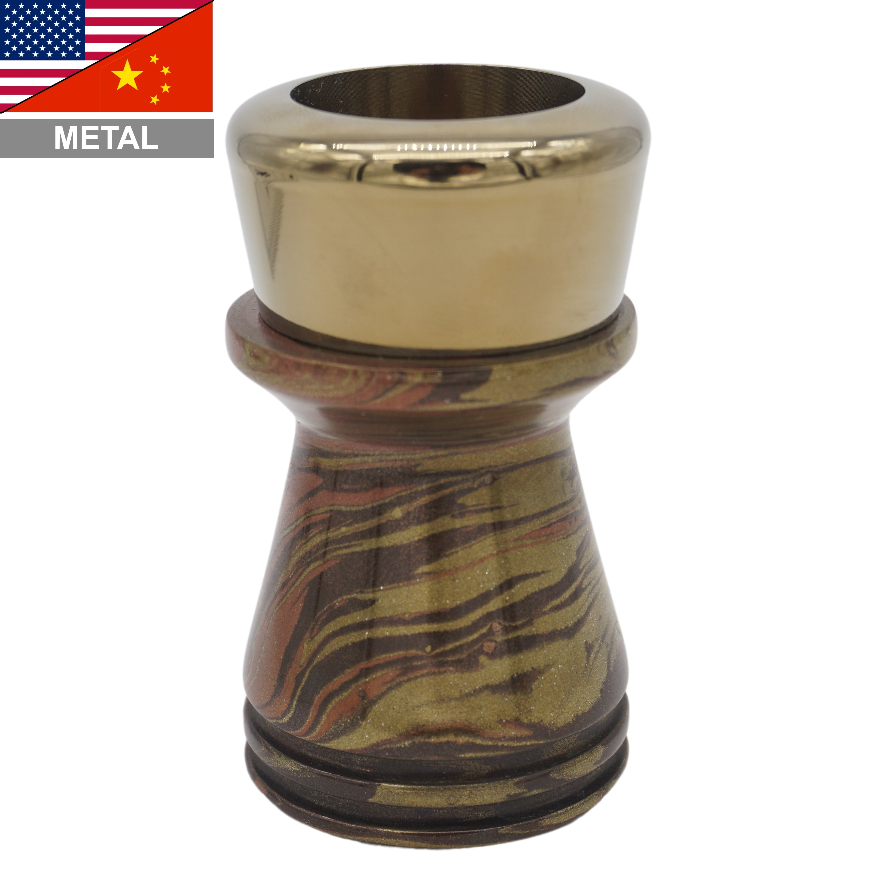 Premium Tri Bronze Handcrafted Shaving Brush Handle - Fits 26mm & 28mm Knots - Perfect for Wet Shaving, Grooming Kits & Luxury Bathroom Accessories