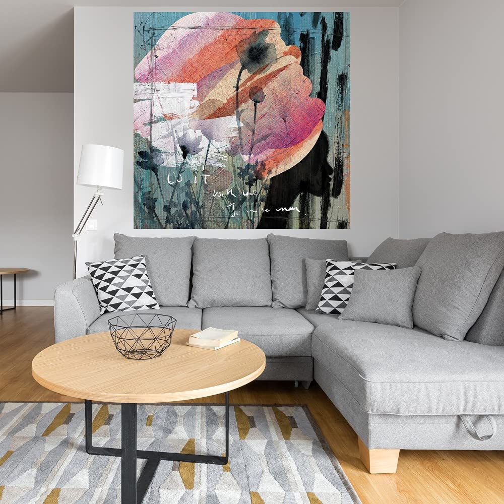 Blue Turban Fine Art Canvas Wall Decor by Nikki Chu - 32x32 Inch Ready to Hang Painting for Living Room, Bedroom, Office & More - Perfect for Home, Cafe and Hotel Decor