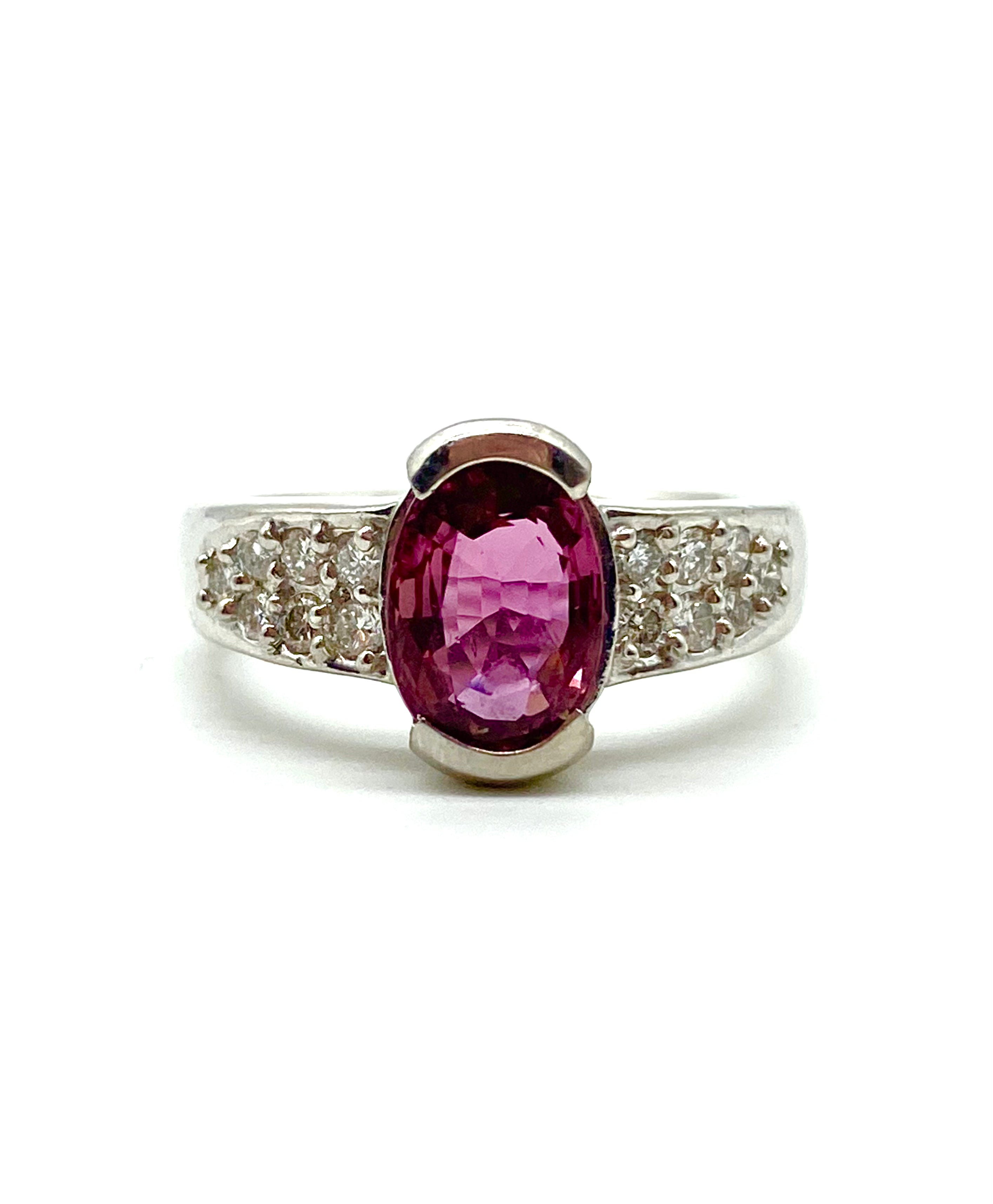 Exquisite Pink Sapphire & Diamond Ring for Women | 14K Gold Engagement & Wedding Band | Elegant Gift for Anniversary, Valentine's Day | Perfect for Proposals, Special Occasions & Everyday Luxury