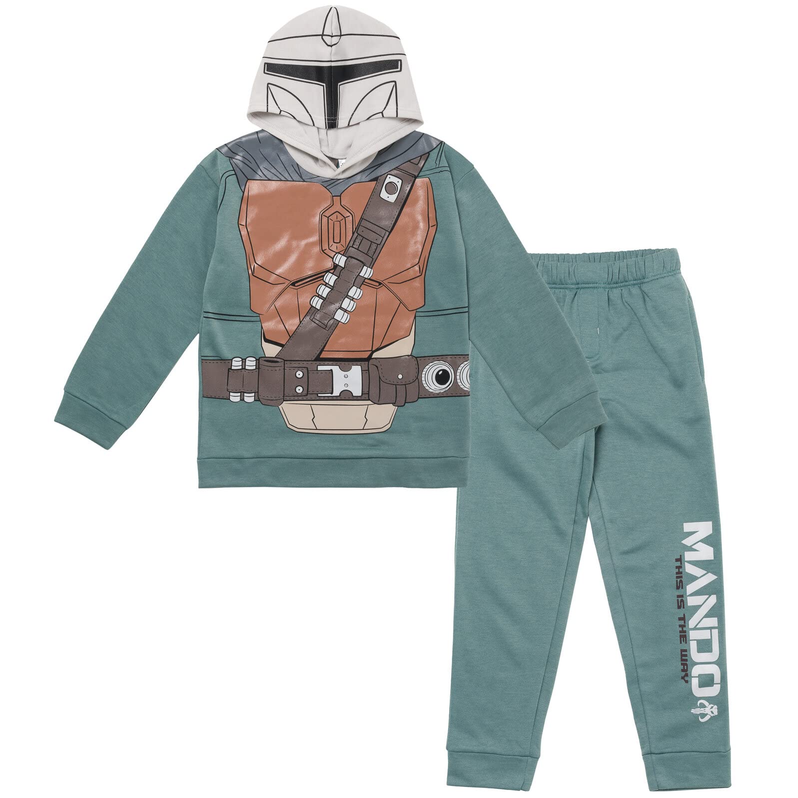 Star Wars Darth Vader Boba Fett The Mandalorian Fleece Pullover Hoodie and Pants Set for Kids - Cozy Costume Outfit for Halloween, Cosplay & Everyday Wear (Toddler to Big Kid Sizes)