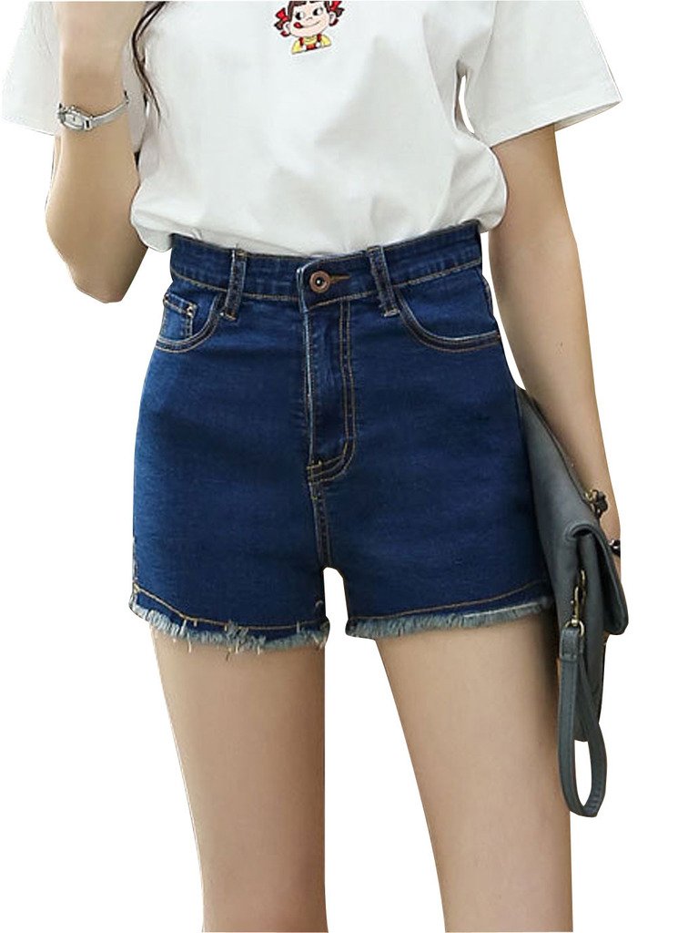 YangguTown Women's High Waist Denim Shorts - Trendy Stretch Jean Shorts for Summer | Perfect for Beach, Party & Casual Outfits