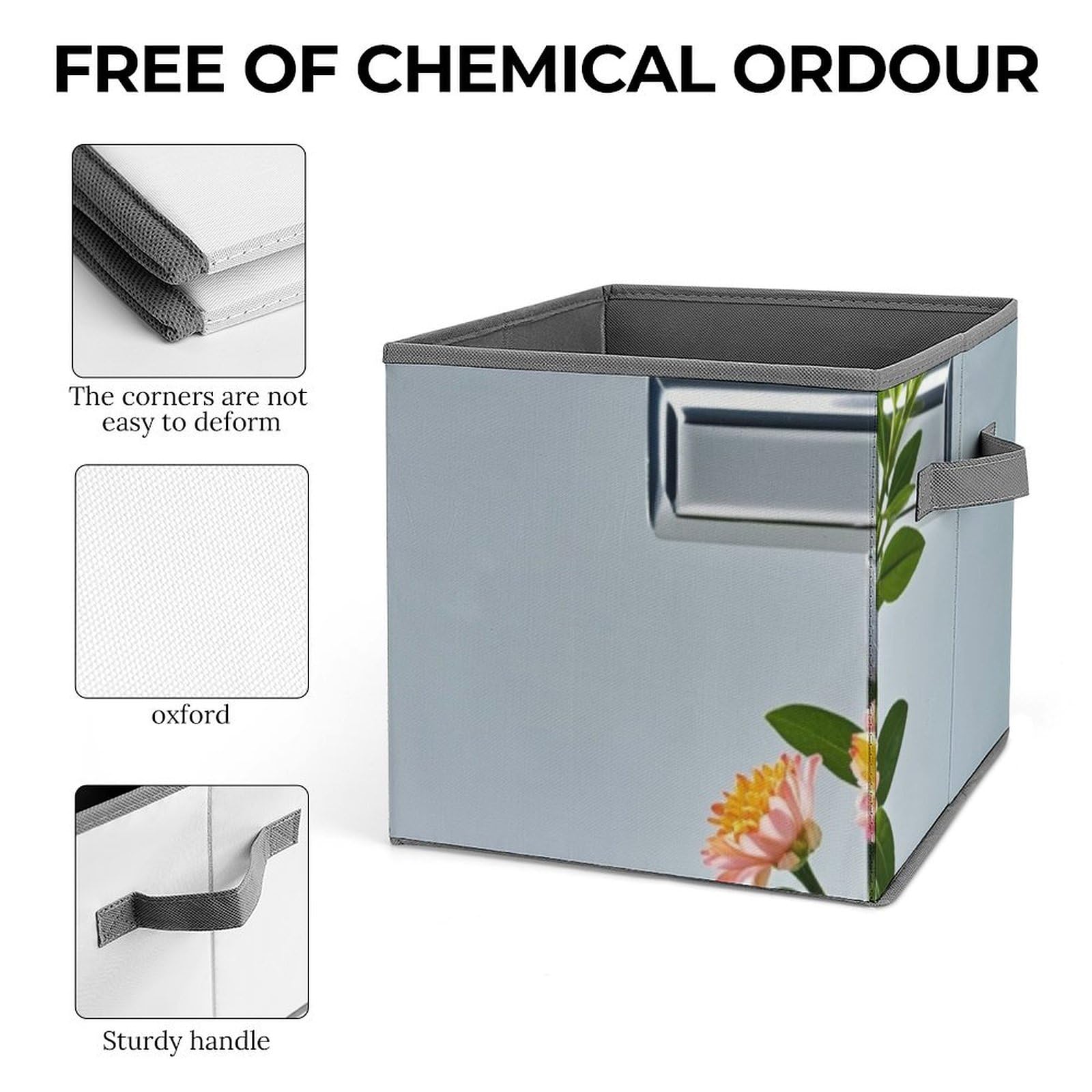 Large Collapsible Storage Cubes with Handles - 10.6x10.6x10.6 Inch Closet Organizer Box, Home & Office Storage Bin - Perfect for Bedroom, Closet, Kids Room Organization