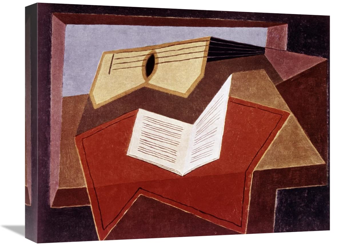 22 Inch Juan Gris Guitar with Sheet of Music Art Print - Vintage Cubism Wall Decor for Living Room, Bedroom & Office