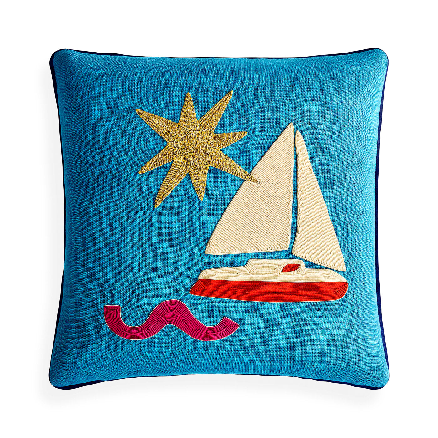 Playa Sailboat Pillow - Nautical Decorative Throw Pillow for Sofa, Bed & Boat - Perfect for Coastal Home Decor, Beach House & Marine-Themed Rooms