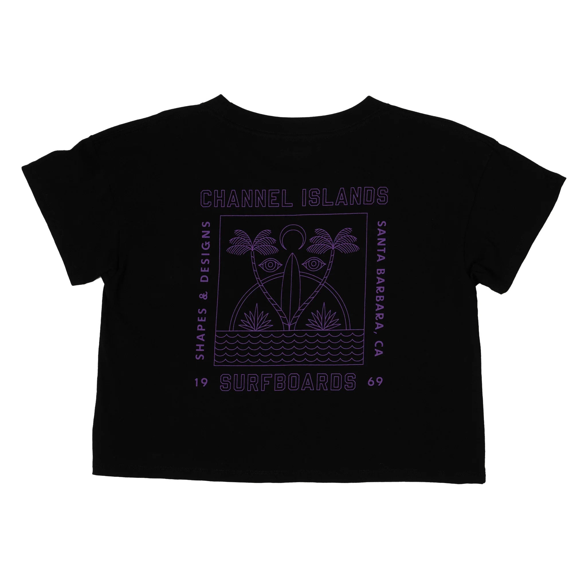 Channel Islands Women's Short Sleeve Crop Top T-Shirt - Black | Casual Summer Wear, Beach Outfits, Street Style Fashion