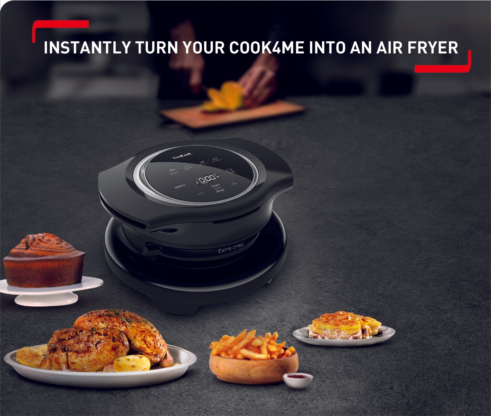 Tefal Cook4me Accessory - Extra Crisp Lid EY1508 for Air Fryer & Pressure Cooking | Perfect for Crispy Meals & Healthy Cooking