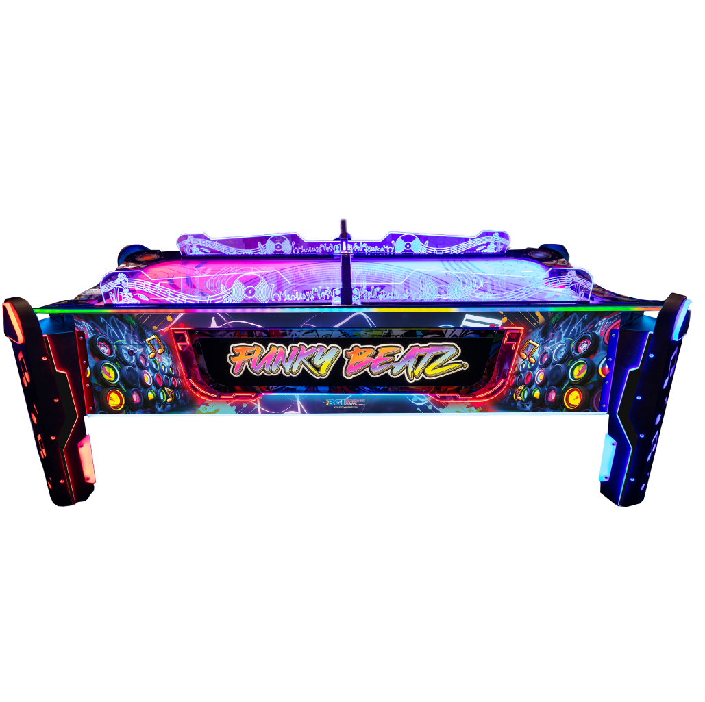 Funky Beatz Curved Air Hockey Table - Premium Indoor Game for Family & Friends - Perfect for Game Rooms, Basements, and Party Entertainment
