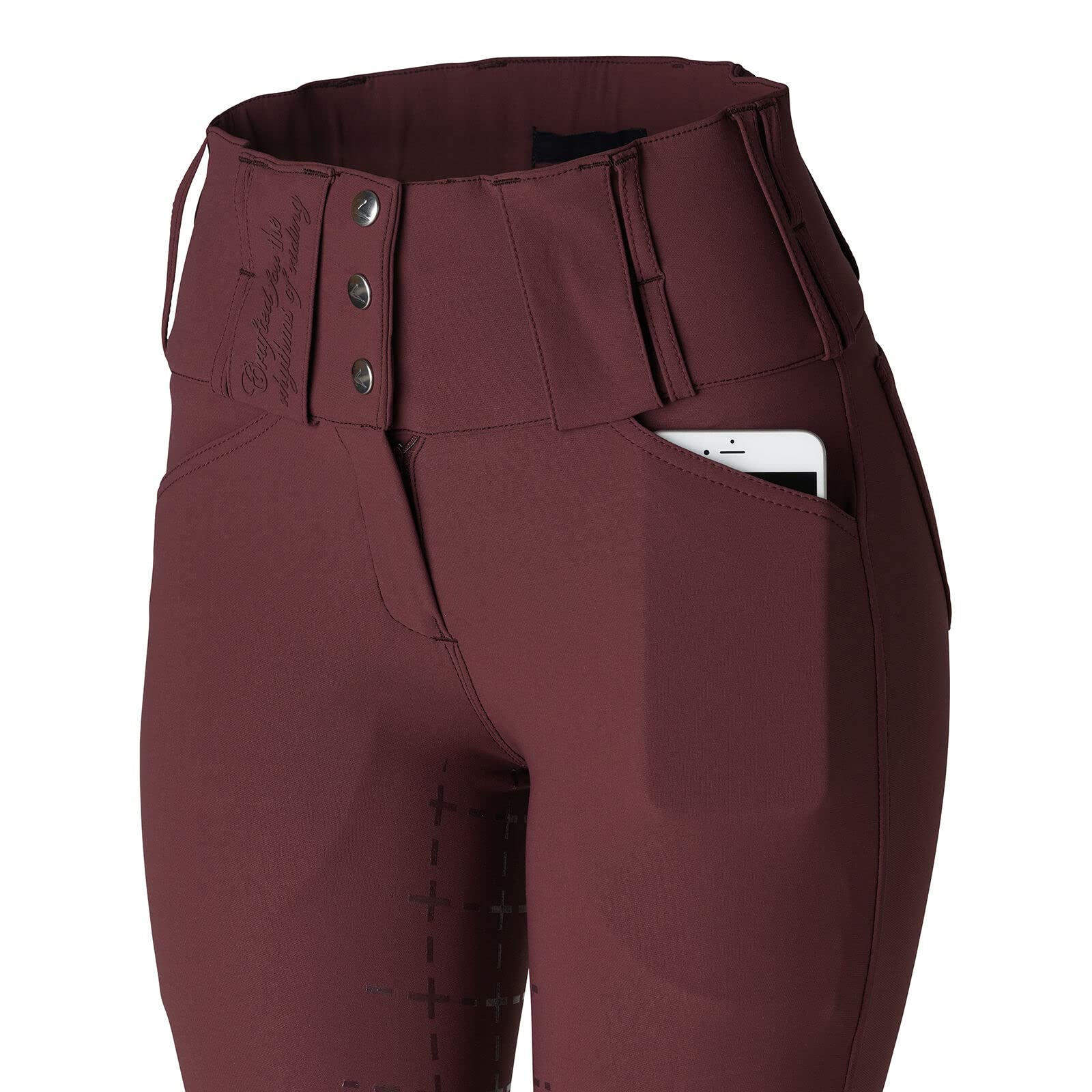 HORZE Desiree Women's Silicone Full Seat Breeches with Belt Loops - Comfortable Equestrian Riding Pants for Horseback Riding & Training