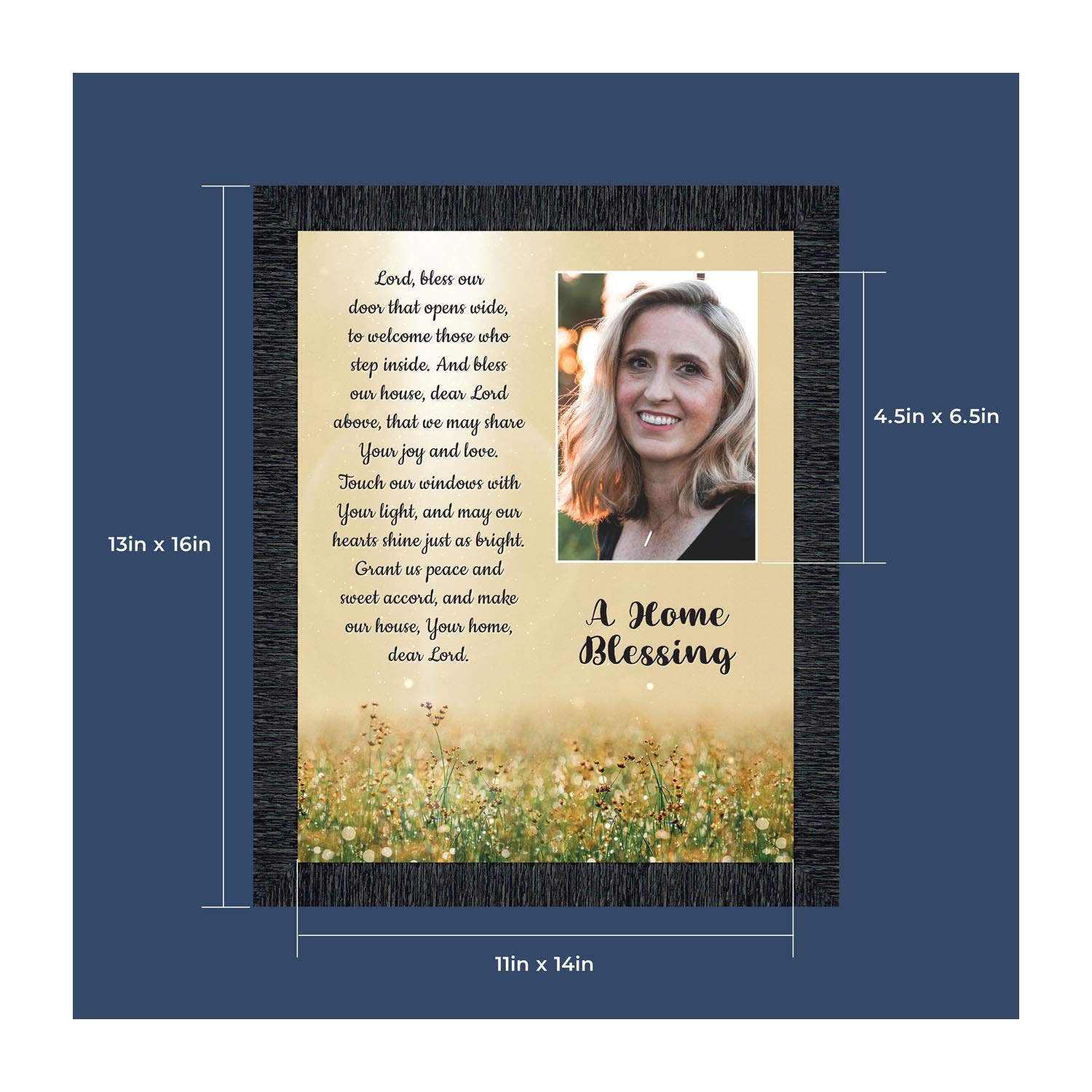 God Bless This Home Sign - Rustic Farmhouse Wall Decor for Christian Blessing - Perfect for Living Room, Bedroom & Entryway - 5042CH