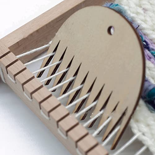 11 Teeth Wooden Weaving Comb for Tapestry & DIY Handcrafts - Perfect for Loom Weaving, Braiding, and Fiber Art Projects