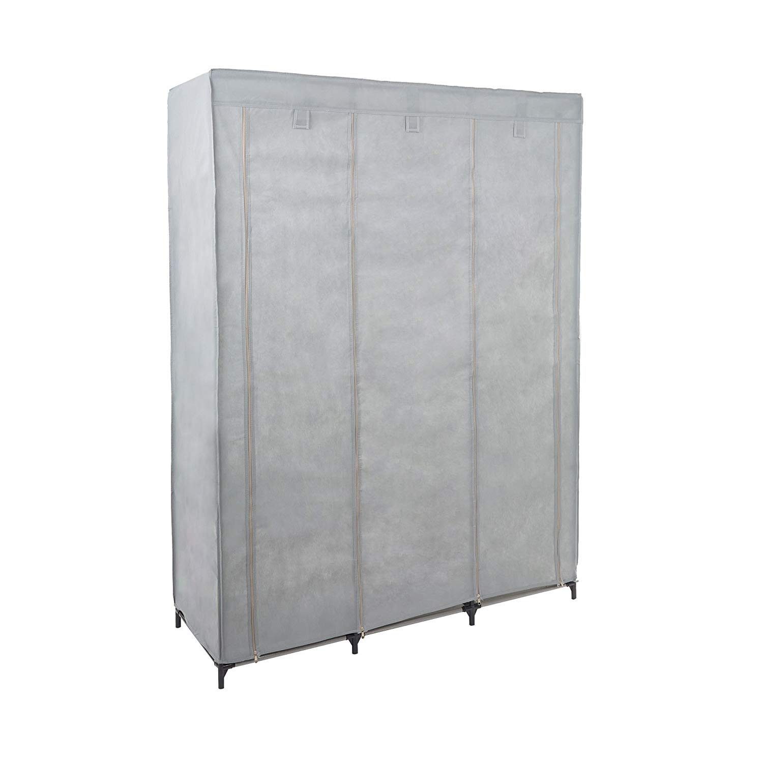 Portable Wardrobe Closet with Dustproof Non-Woven Fabric Cover - Foldable Storage Organizer for Clothes, Bedroom, Closet & Travel Use