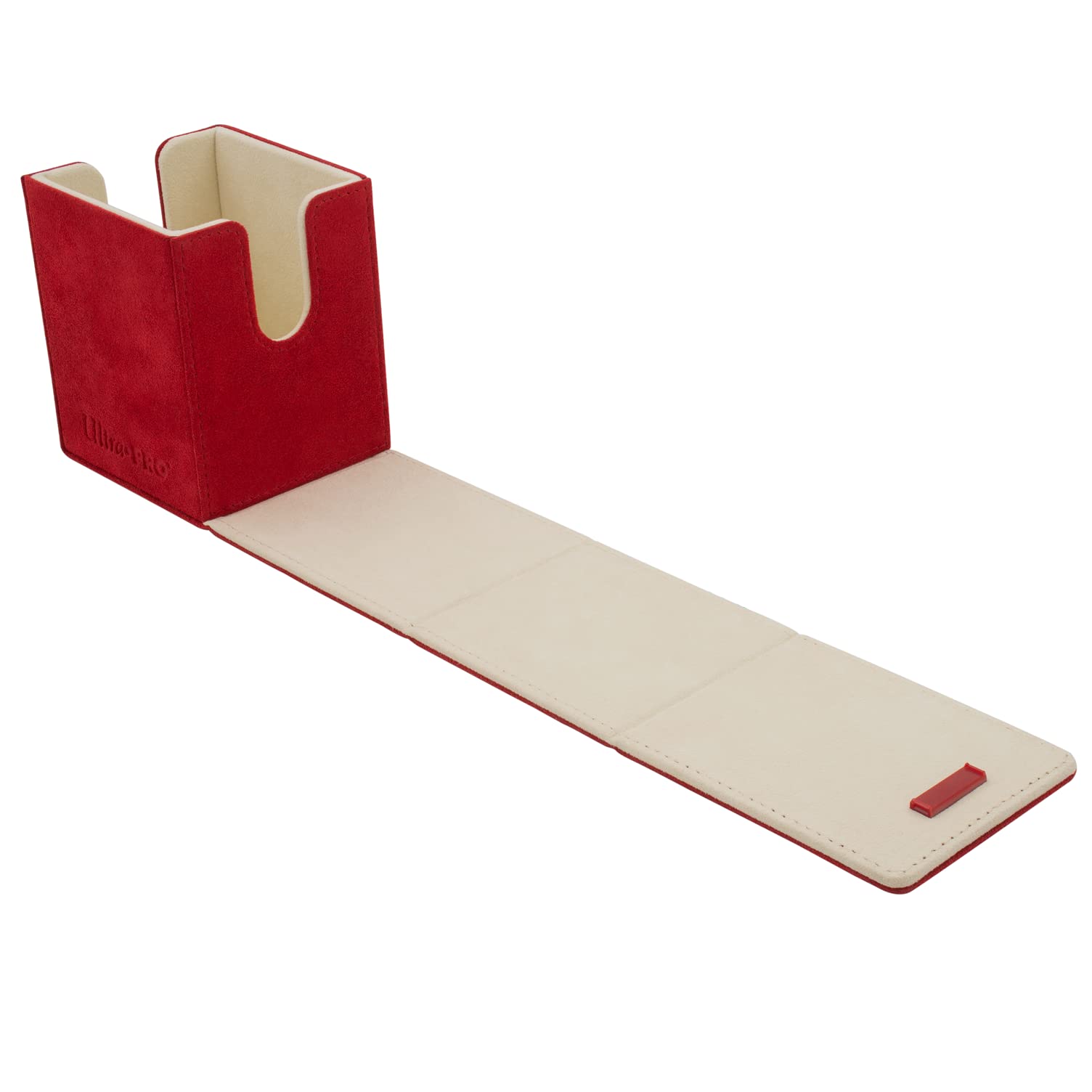 Ultra Pro Vivid Alcove Flip Deck Box (Red) - Holds 100 Double Sleeved Cards - Protective Storage for MTG, Pokemon, Yu-Gi-Oh, Sports & Trading Cards - Ideal for Game Nights, Tournaments & Collectors Display