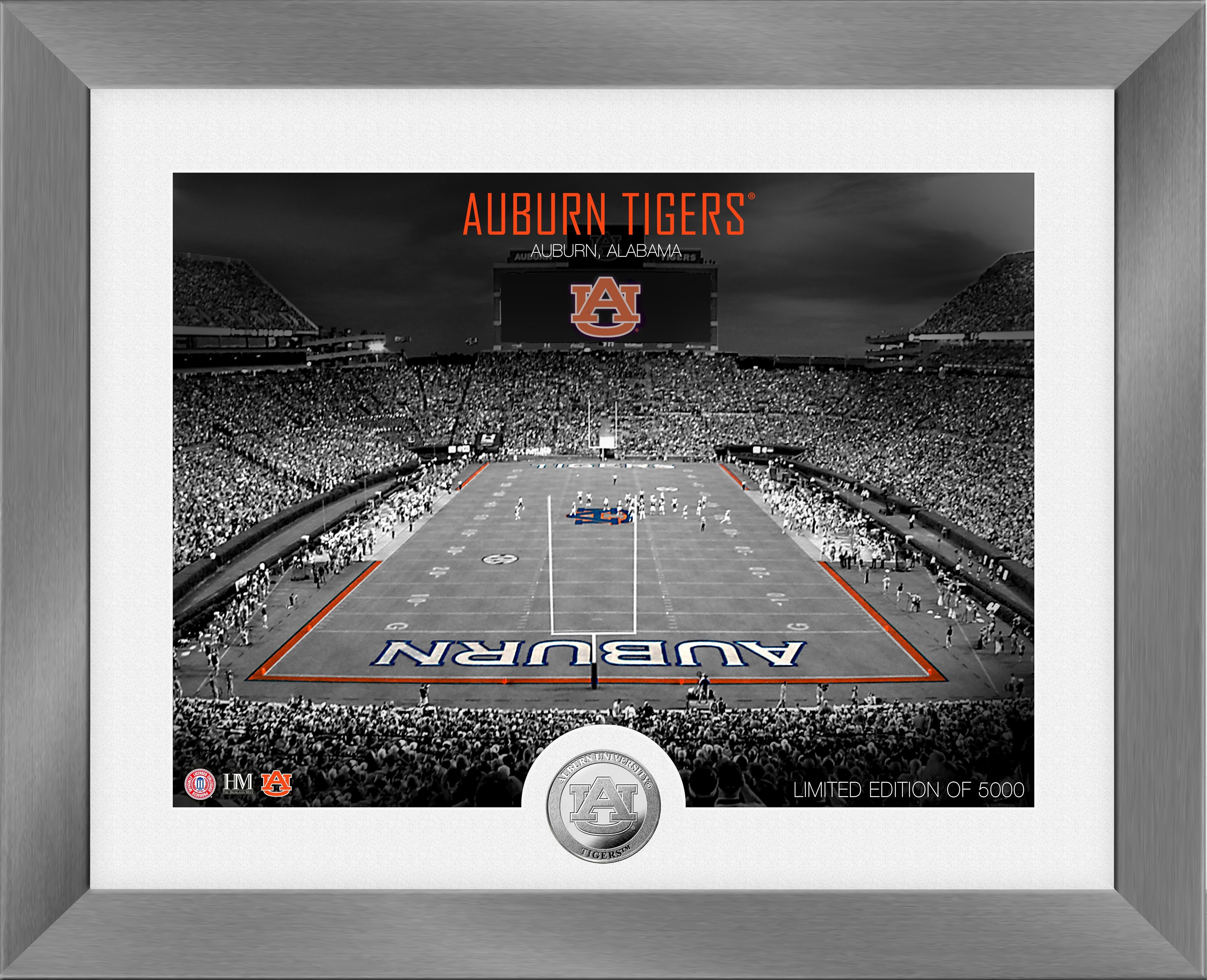 Auburn Tigers Art Deco Stadium Silver Coin Collectible - Limited Edition Photo Mint for Auburn University Fans & Alumni - Perfect for Gifts, Display, and Memorabilia