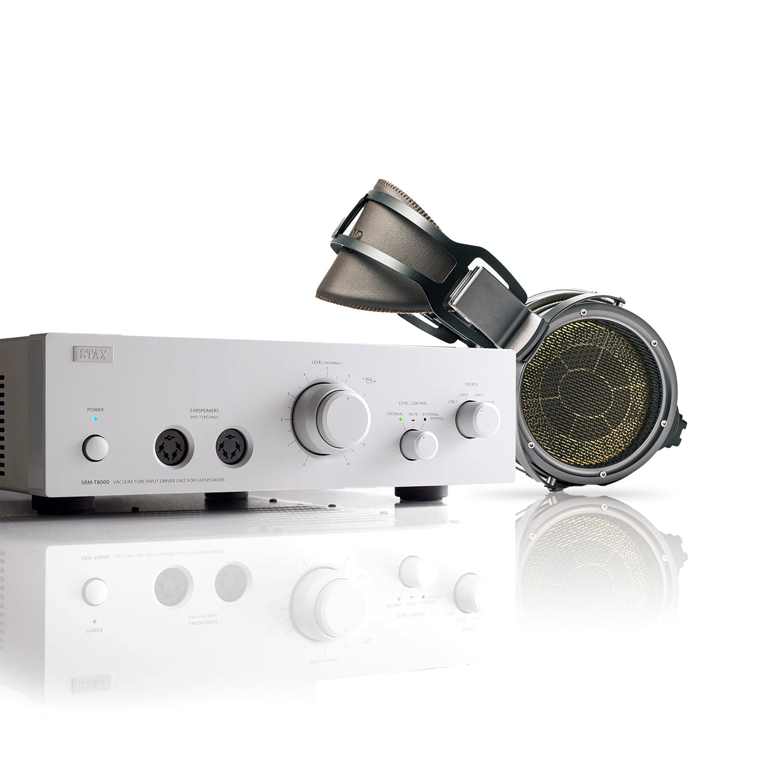 STAX SR-X9000 Electrostatic Headphones + SRM-T8000 Amplifier Flagship Bundle - Premium Audiophile Sound for Home Listening & Studio Recording