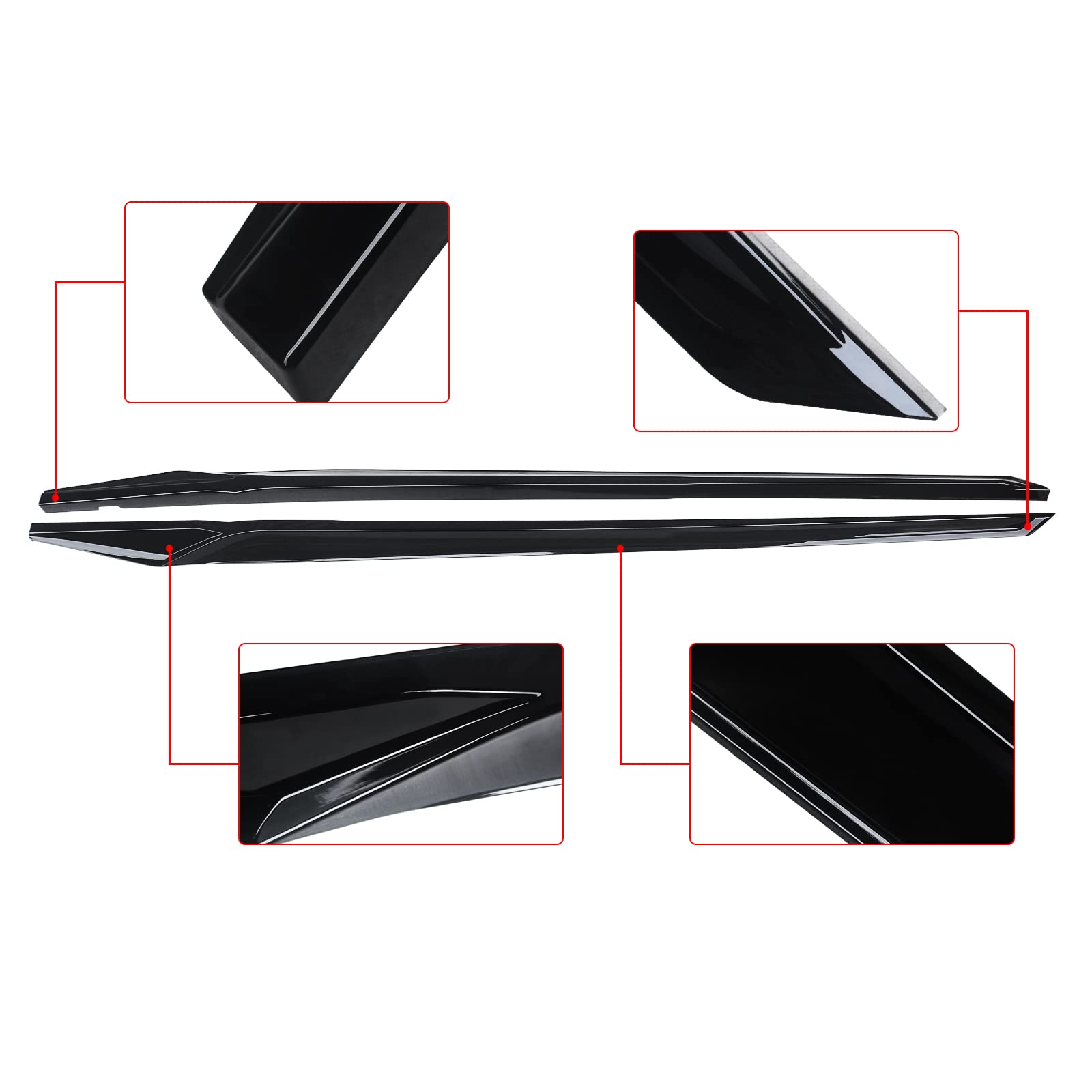 NINTE Side Skirt for 2022-2024 Honda Civic Sedan 4 Door - Gloss Black Rocker Panel Extension & Protector - Enhances Style & Protects Vehicle from Road Debris - Perfect for Car Enthusiasts & Daily Commuters