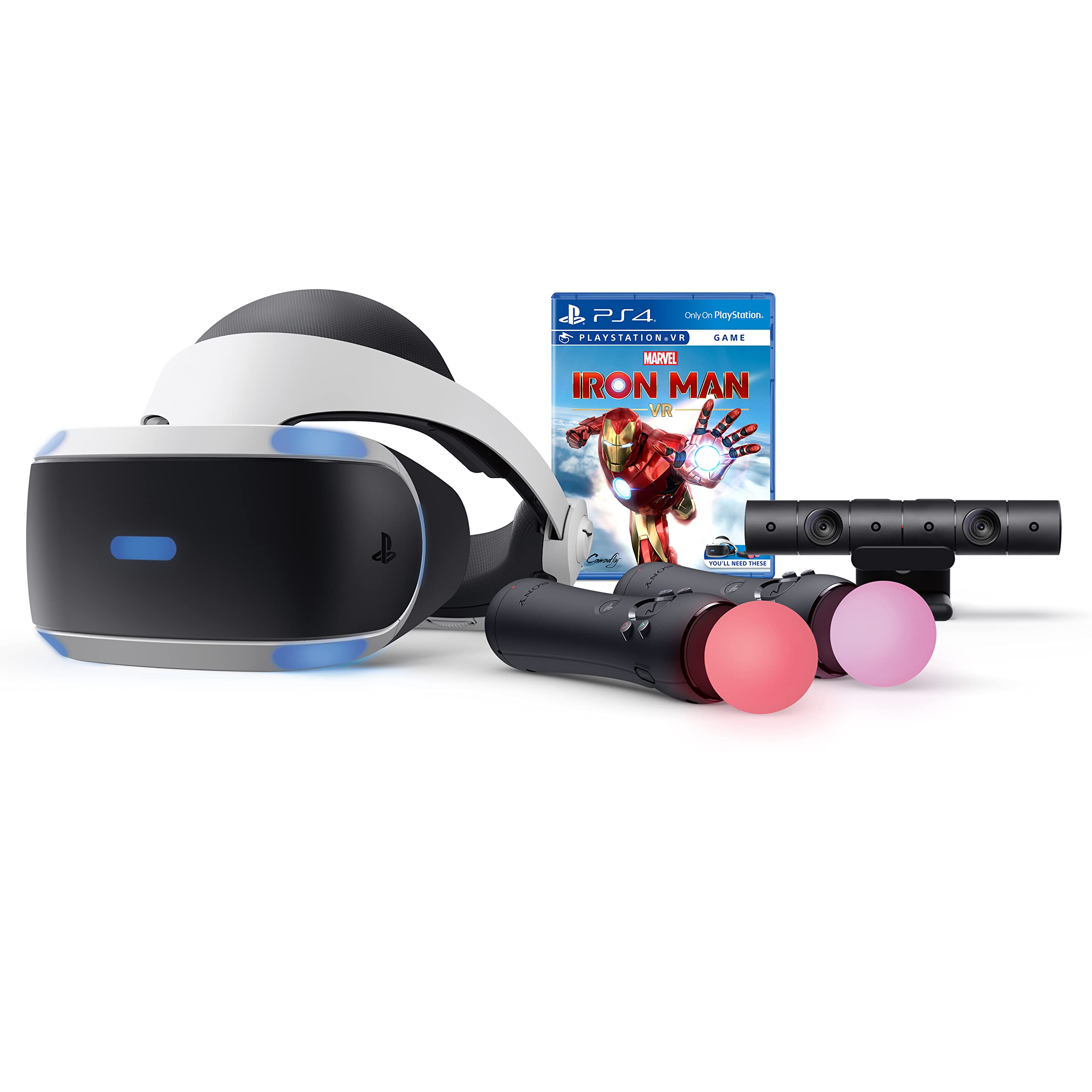 PlayStation VR Marvel's Iron Man VR Bundle - PSVR Headset, Camera, 2 Move Motion Controllers & Digital Game Code - Includes HDMI Cable - Perfect for Immersive Gaming & Superhero Adventures