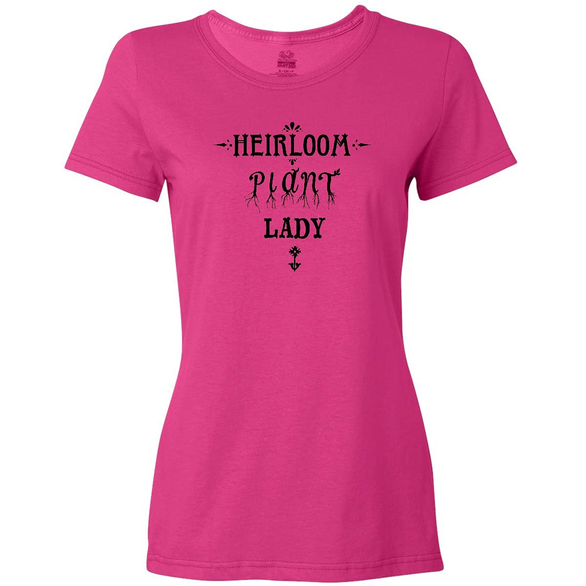 Inktastic Heirloom Plant Lady with Roots Women's T-Shirt - Vintage Botanical Graphic Tee for Gardening & Nature Lovers - Perfect for Casual Wear, Outdoor Activities & Plant Enthusiasts