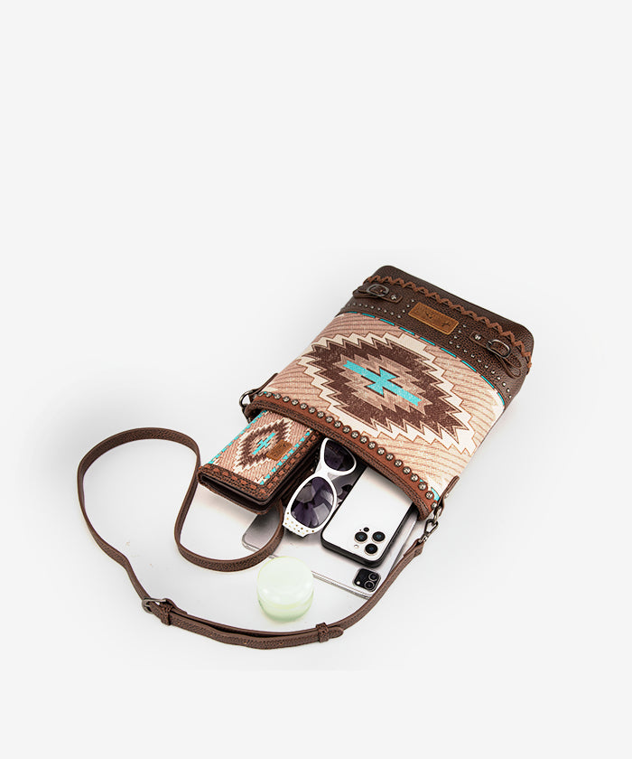 Montana West Aztec Printed Concealed Carry Crossbody Purse for Women - Stylish CCW Handbag with Adjustable Strap for Everyday Use, Travel & Shopping
