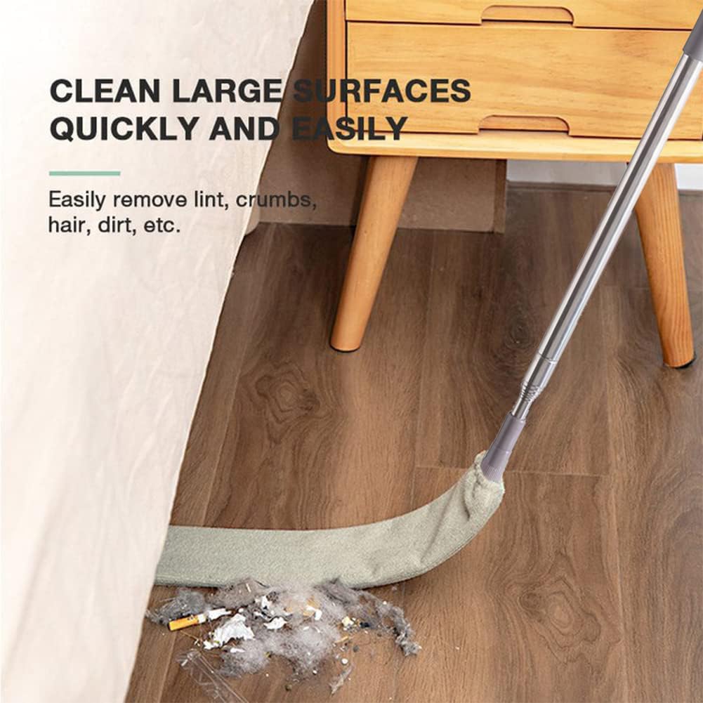 Retractable Gap Dust Cleaner - Microfiber Duster for Fridge, Appliances & Home Cleaning (55.2in, Grey) - Perfect for Kitchen, Bedroom & Tight Spaces