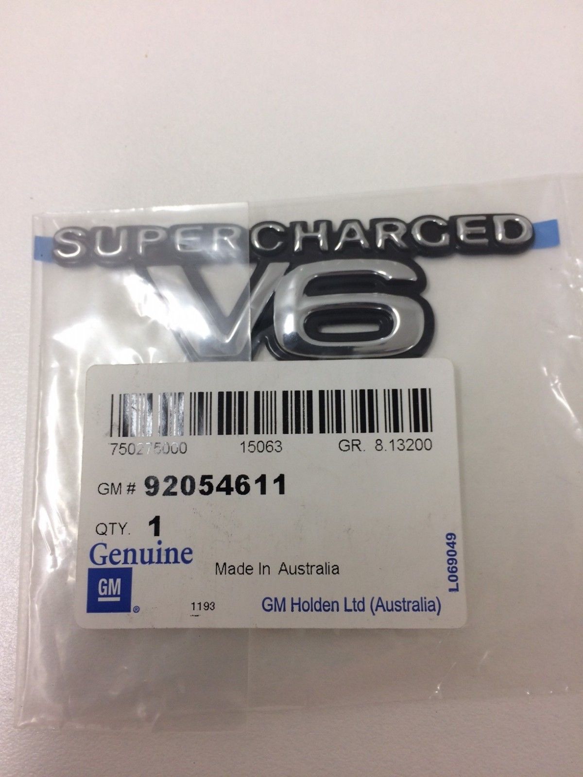 Genuine Holden VT VX 1997-2002 Front Fender V6 Supercharged Badge Pair - Perfect Replacement for Commodore VT VX Models | Car Restoration & Customization