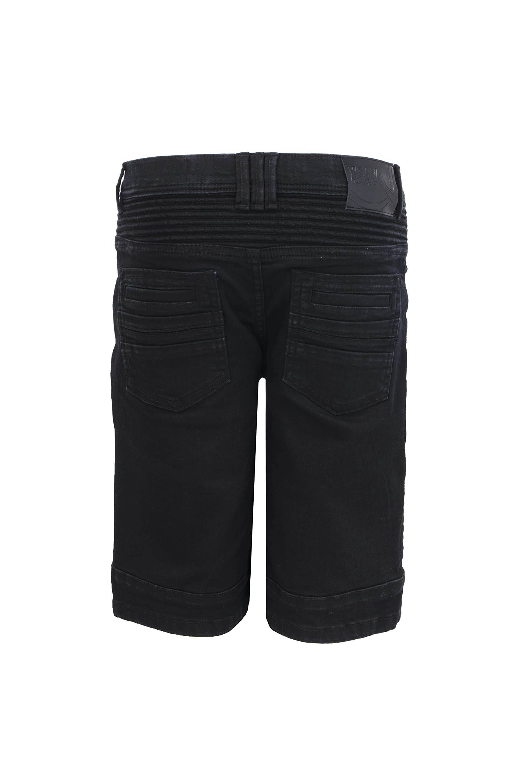 X-Ray Boys' Distressed Denim Shorts - Stretch Elastic Waist Ripped Biker Moto Style for Toddlers | Perfect for Summer Playdates & Outdoor Adventures