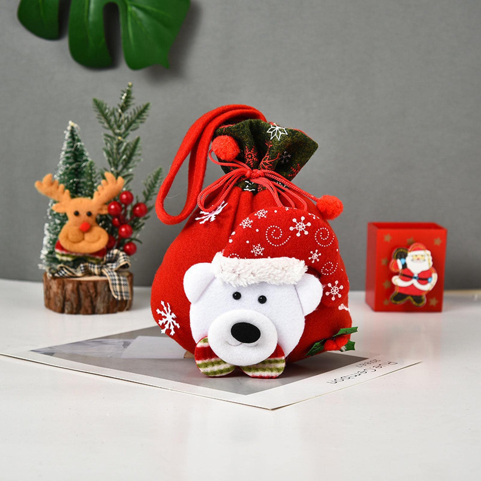 1PC Premium Christmas Santa Sack for Kids - Exquisite Santa Claus Printed Linen Candy Stocking Bag for Xmas Gifts | Perfect for Holiday Decor, Gift Giving & Candy Storage