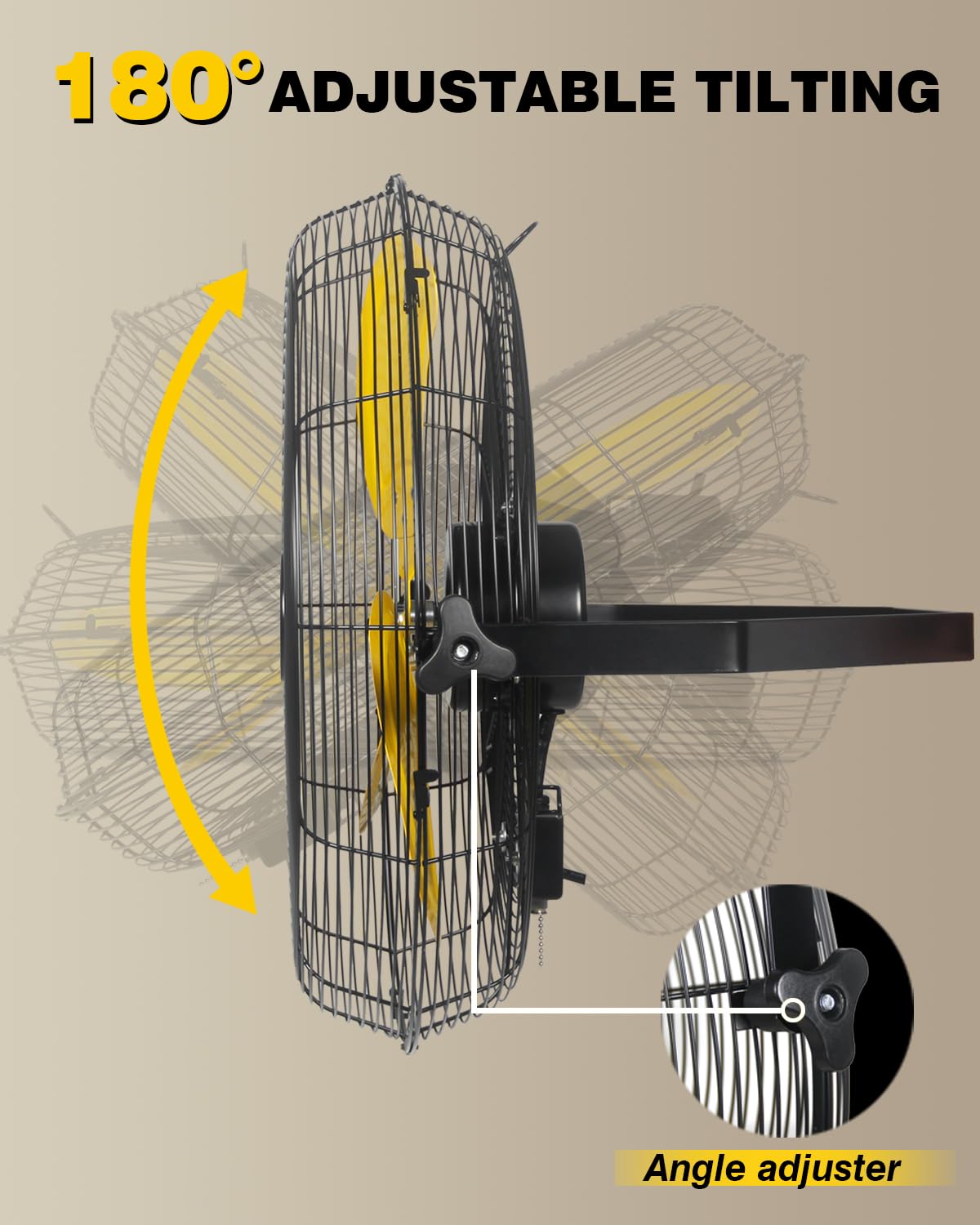 VENTISOL 20 Inch Waterproof Wall Mount Fan - High Velocity 4650 CFM, 3-Speed Industrial Fan for Home, Barn, Greenhouse, Warehouse - ETL Certified (Perfect for Cooling Large Spaces & Ventilation)