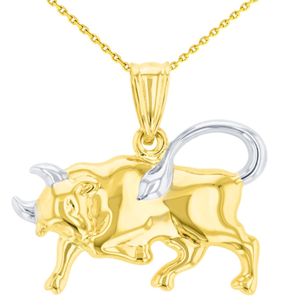 14K Yellow Gold Taurus Bull Pendant Necklace - Zodiac Sign Charm Jewelry for Women & Men, Perfect Gift for Birthday, Anniversary & Special Occasions