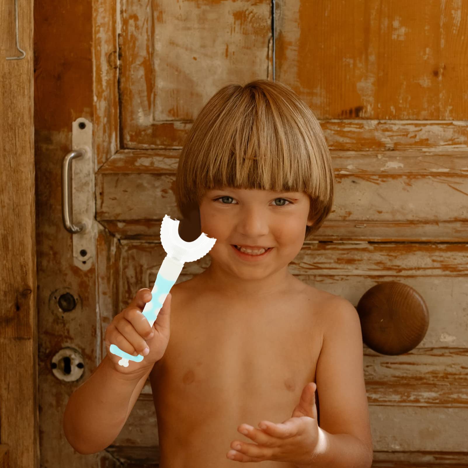 U-Shaped Silicone Toothbrush for Kids 4-8 Years Old - 3 Pack Manual Whole Mouth Toothbrushes for Oral Cleaning & Massage | Perfect for Teeth Training & Gentle Brushing for Boys & Girls