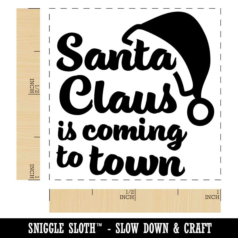 Santa Claus Christmas Self-Inking Rubber Stamp - 1 Inch Small Stamp with Black Ink - Perfect for Holiday Cards, Gift Wrapping & DIY Crafts
