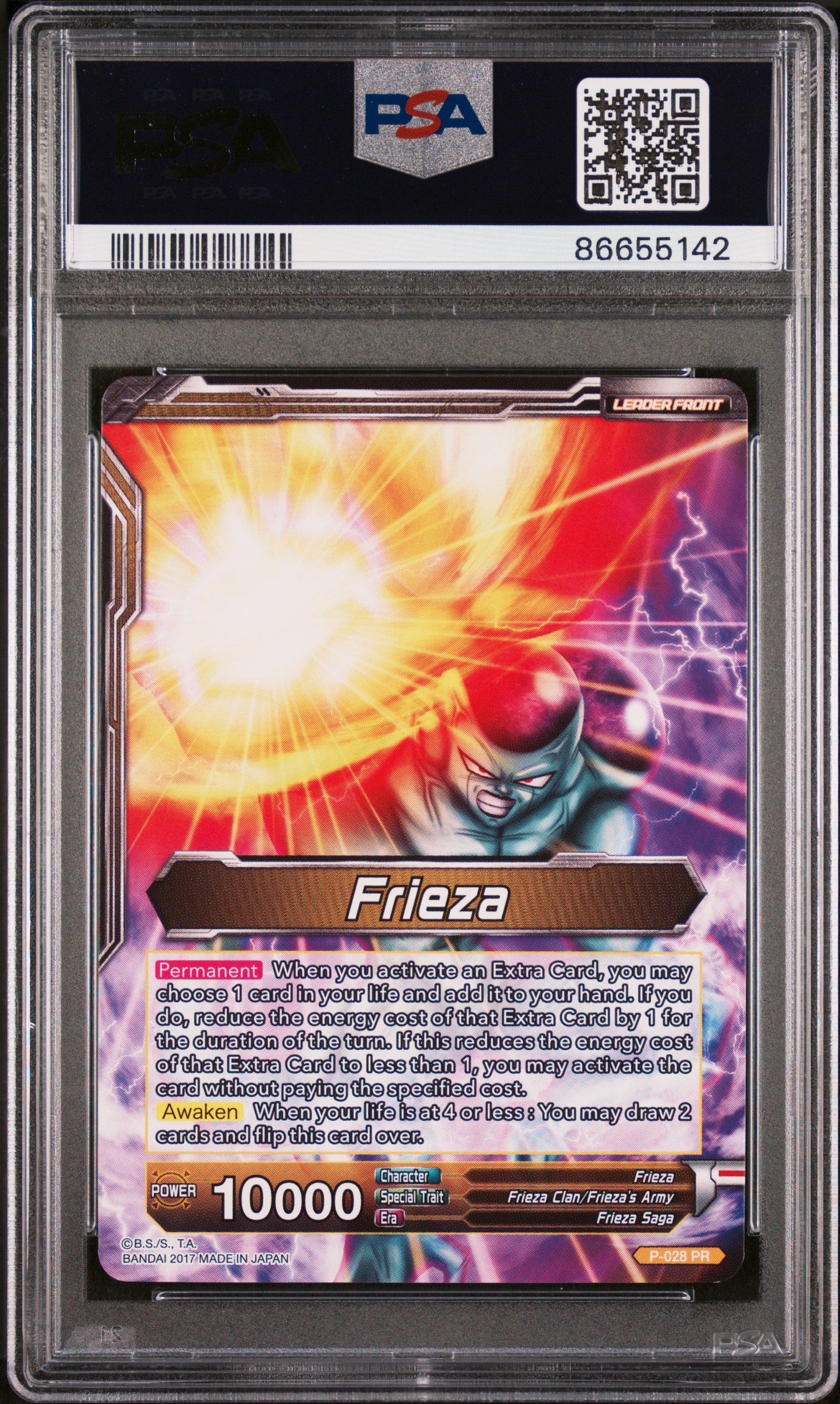2017 Dragon Ball Super 1 BNC STRK Mecha Frieza #P 028 PSA 10 Graded Card - Collectible Anime Trading Card for Display & Investment