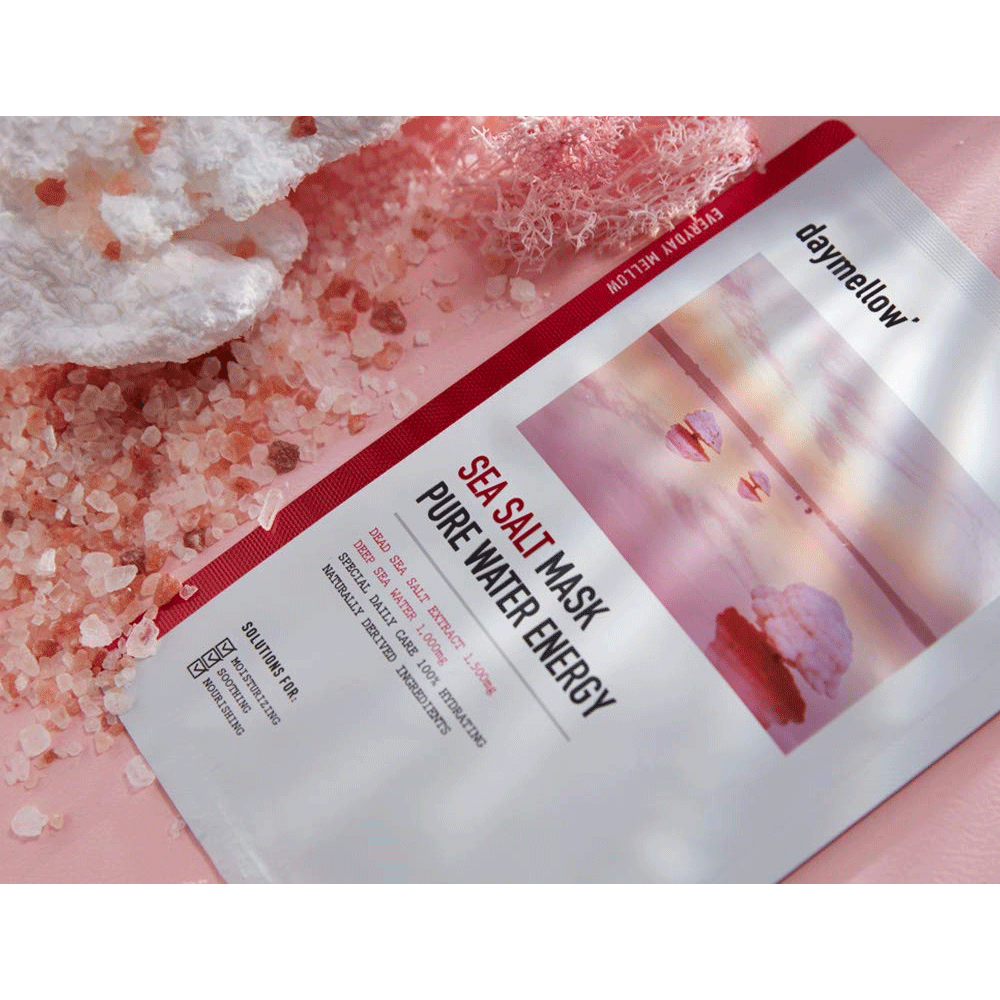 Daymellow Sea Salt Facial Mask - Hydrating & Purifying for Glowing Skin - Pack of 10 Sheets | Perfect for Spa Night & Self-Care Routine