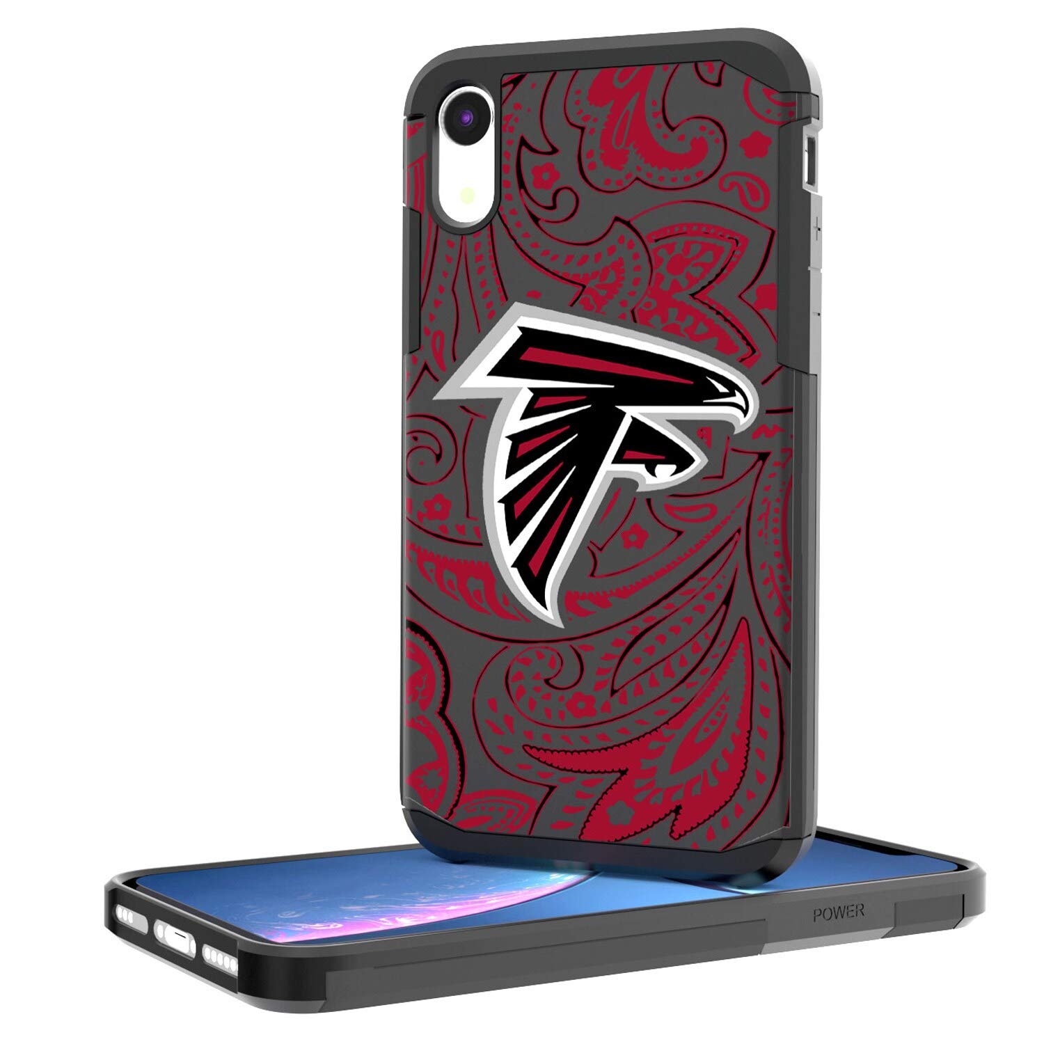 NFL Team Logo iPhone Rugged Case - Shockproof & Durable Phone Cover with Stylish Paisley Design - Perfect for Football Fans, Game Days & Outdoor Activities