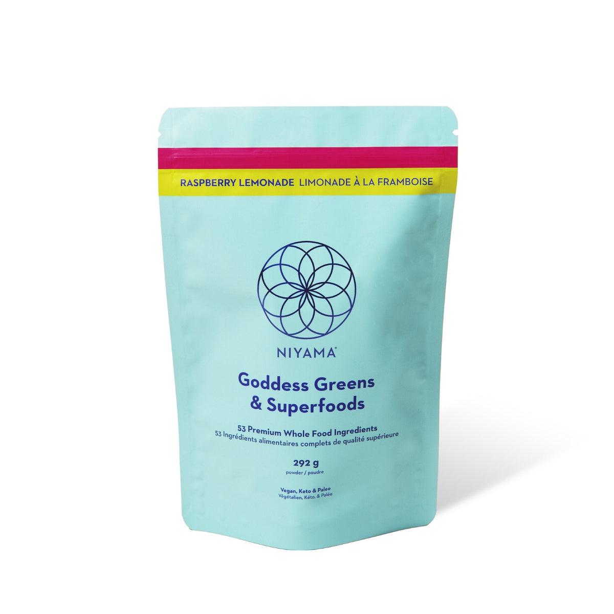 Goddess Greens & Superfoods Raspberry Lemonade Powder - Organic Antioxidant Drink Mix for Energy & Detox | Perfect for Smoothies, Post-Workout Recovery & Healthy Lifestyle