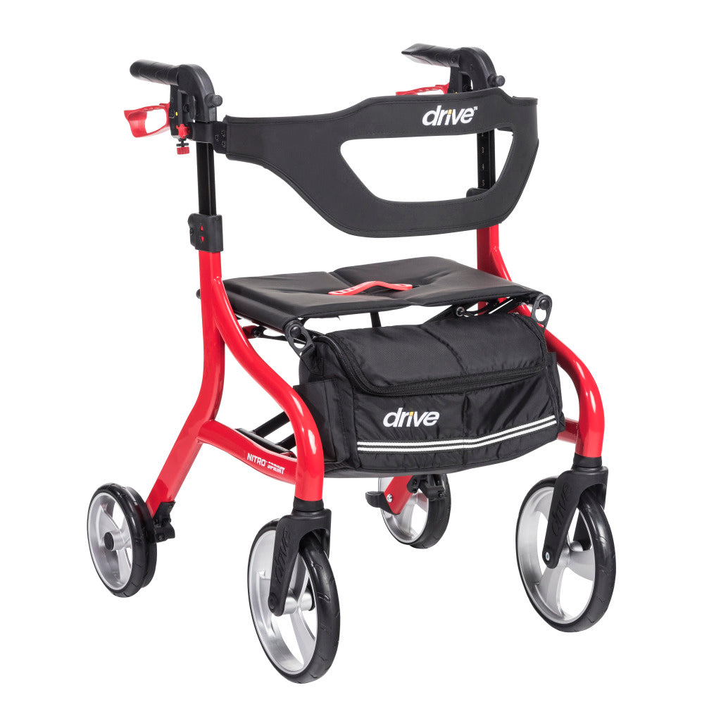 Nitro Sprint Rollator Walker - Lightweight Mobility Aid with Seat & Basket for Seniors & Adults - Perfect for Indoor & Outdoor Use, Shopping & Travel