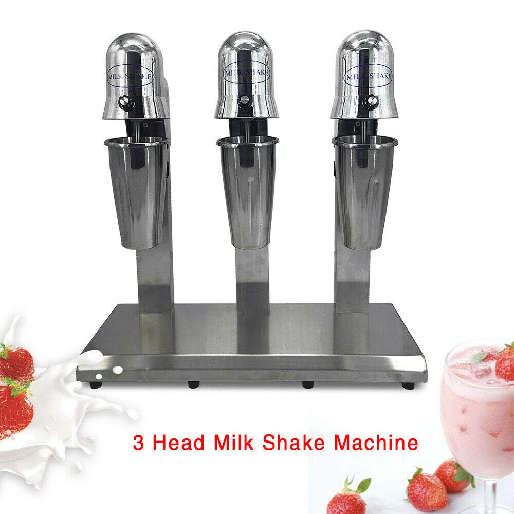 540W Commercial Milk Shaker Machine - Stainless Steel 3-Head Drink Mixer with Cup for Milk Tea & Smoothies (18000 RPM, 110V) - Perfect for Bubble Tea Shops, Coffee Houses & Home Bars