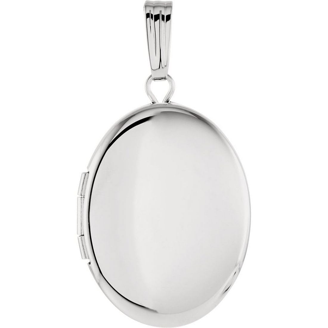 925 Sterling Silver Oval Photo Locket Pendant Necklace - Personalized Engraved 29.25x15.5mm Heart Locket for Women | Gift for Mom, Wife, Girlfriend | Valentine's Day, Anniversary, Birthday Present