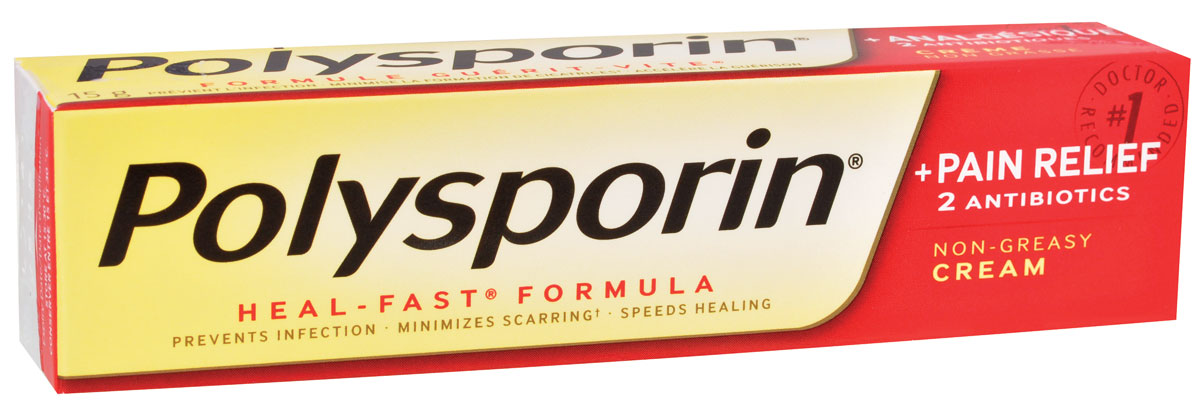 Polysporin Plus Pain Relief Antibiotic Cream 15g - First Aid Ointment for Cuts, Burns & Minor Wounds - Fast Healing & Pain Relief