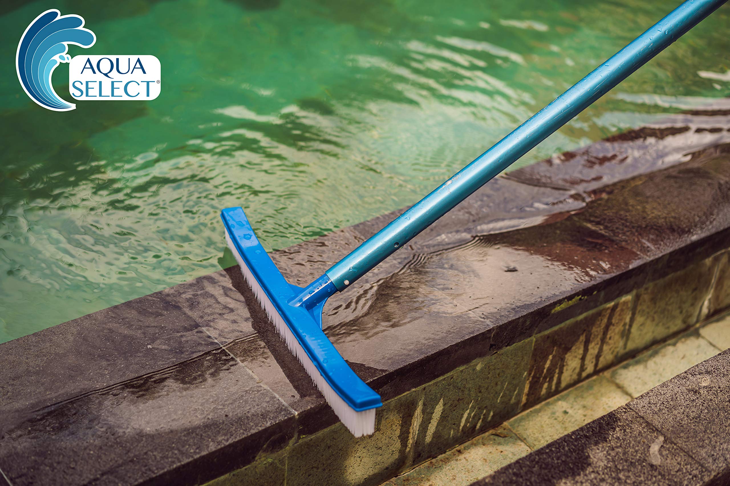 **Aqua Select Pool Cleaning & Maintenance Kit with EZ-Clip 7'-21' Telescopic Pole & Brush – for Inground & Above Ground Pools – Perfect for Weekly Cleaning & Algae Removal**