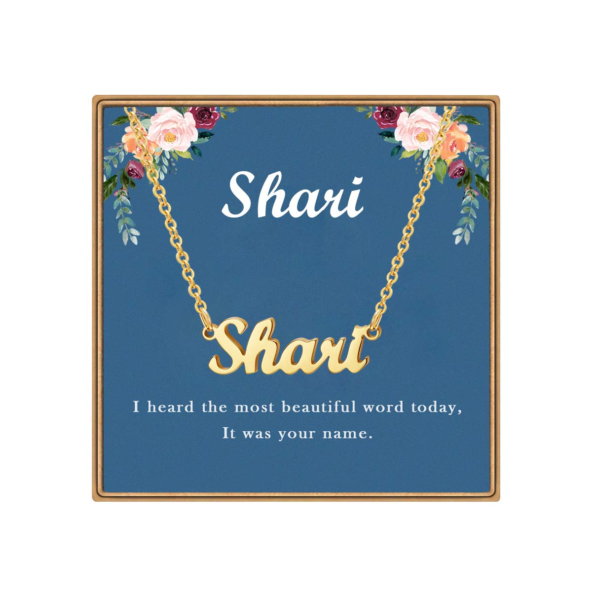 Ldurian Personalized Name Necklace - Custom 14K Gold Plated Name Plate Necklace for Women & Teen Girls | Dainty Aesthetic Jewelry Gift for Birthday, Anniversary & Special Occasions | Perfect for Everyday Wear, Date Nights & Gifting