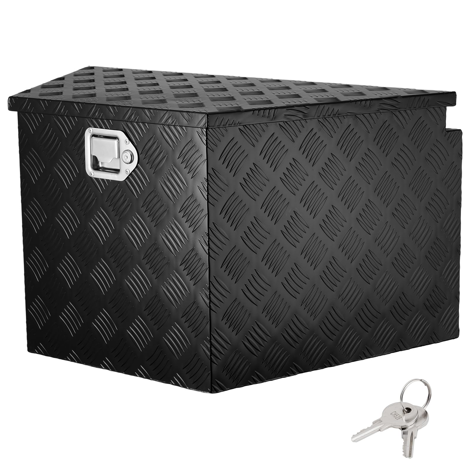 VEVOR Aluminum Alloy Diamond Plate Trailer Tongue Tool Box - Heavy Duty Lockable Storage Chest (33
