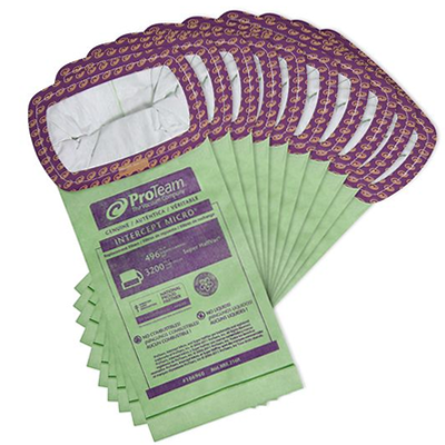 ProTeam Intercept Micro Filter Bag - Open Collar for Super HalfVac Pro (10 Pack) | Premium Dust & Allergen Filtration for Home & Office Cleaning